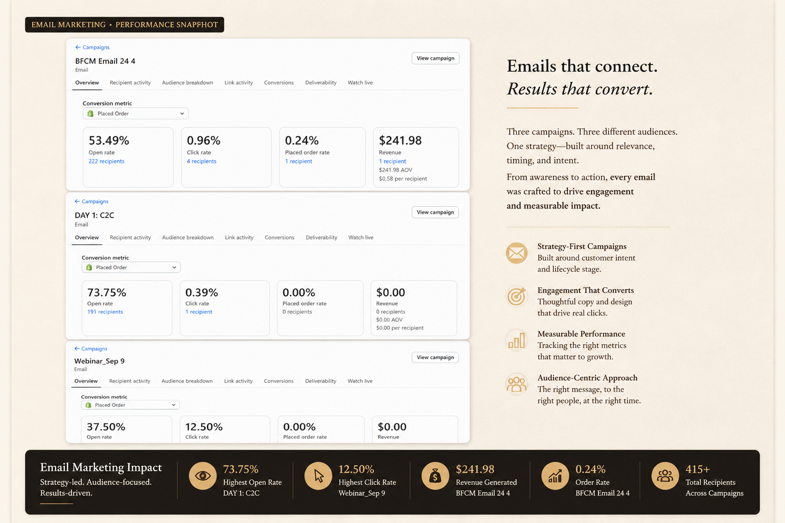 Audience-focused email campaigns